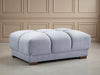 Azzuro Grey Velvet Footstool - Upholstered Sofa Stool
