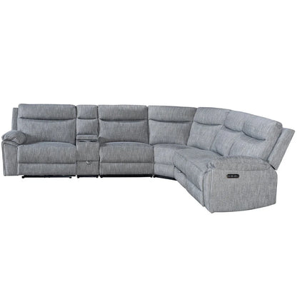 Hercules Express Fabric Electric Recliner Modular Corner Sofa - Grey