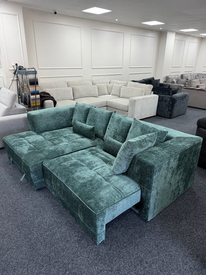 Brooklyn Electric Storage Right Hand Sofa Bed - Emerald
