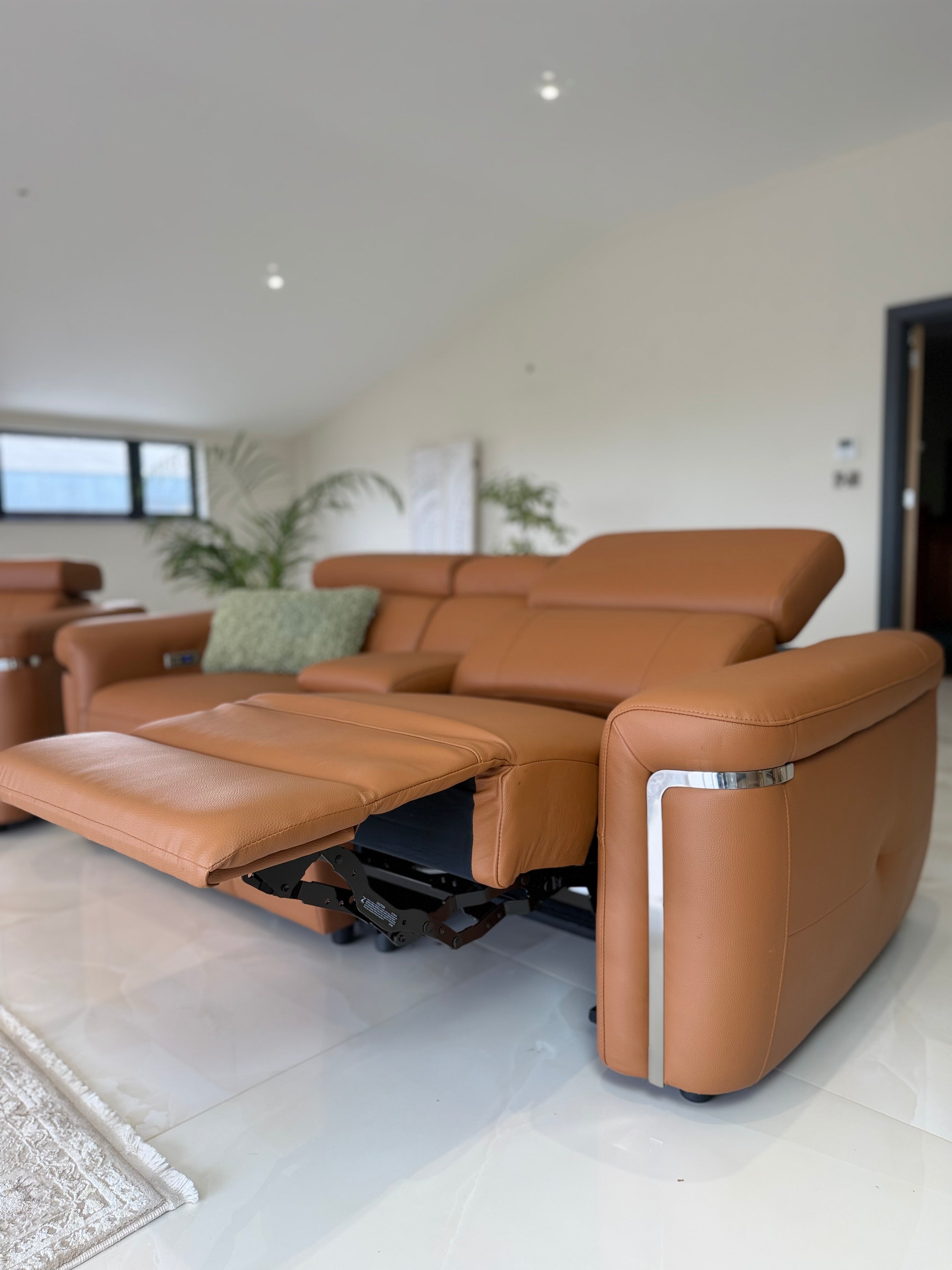 Somerville Electric Recliner 3+2 Seater Sofa - Tan