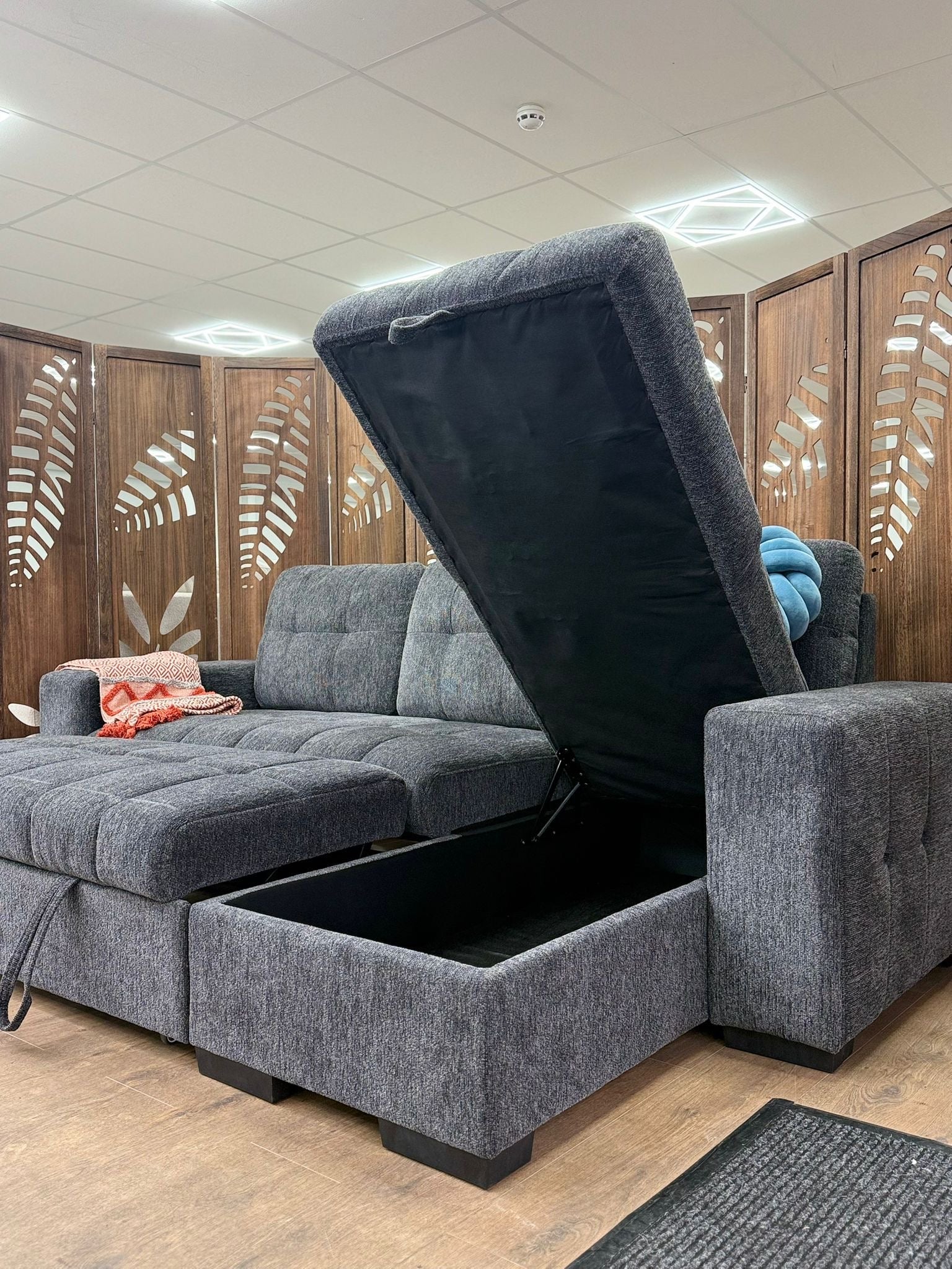 Palermo Universal Corner Sofabed With Storage - Grey