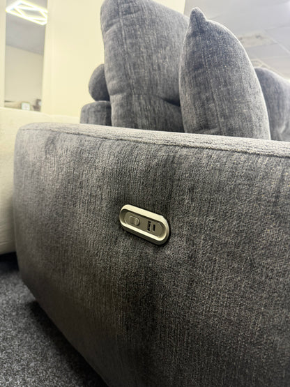 Denver Sofa Black Electric Recliner Right Hand