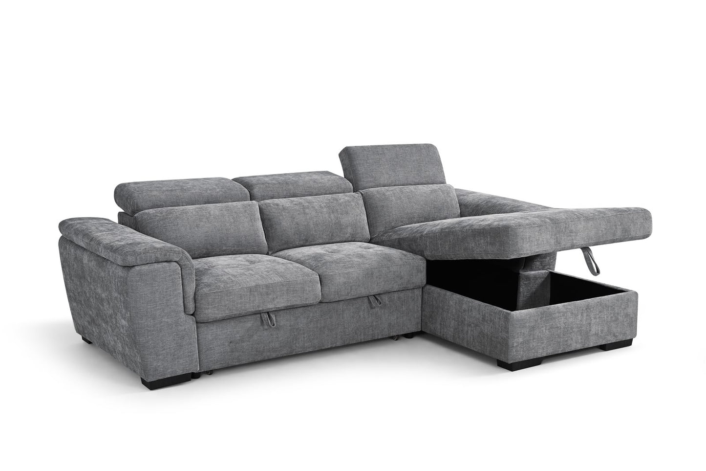 Alaya Storage L Shape Sofa Bed - Grey