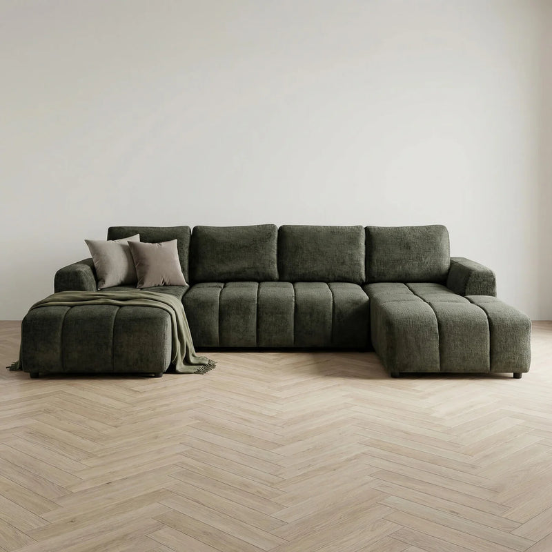 Shanghai Luxury U Shape Sofa Bed - Green