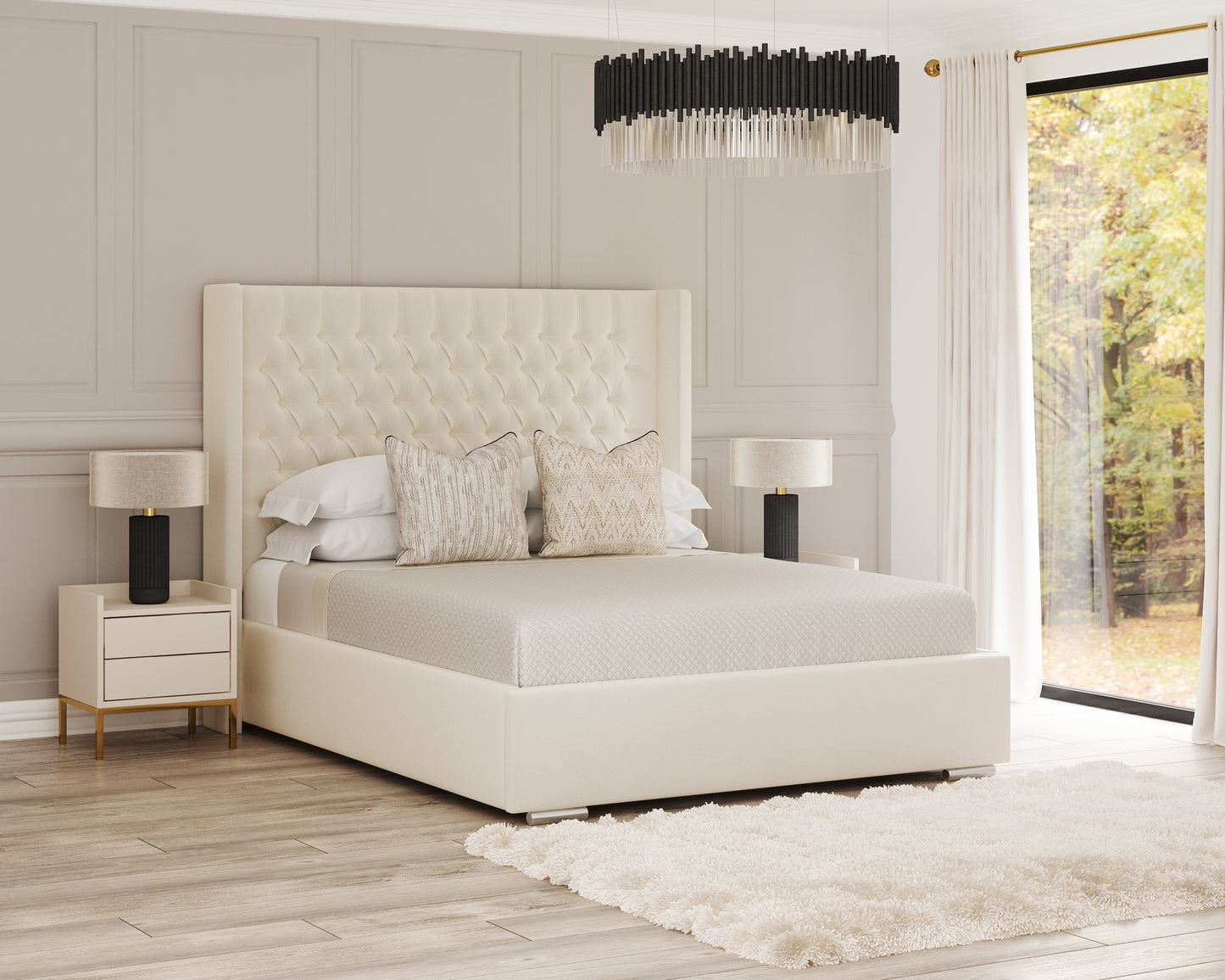 Chesterfield Winged Headboard Bed Frame