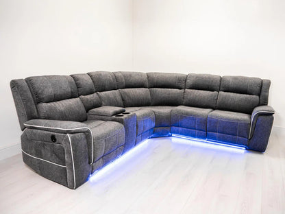 Hannah Electric Recliner Corner Sofa | Micro Fibre Fabric