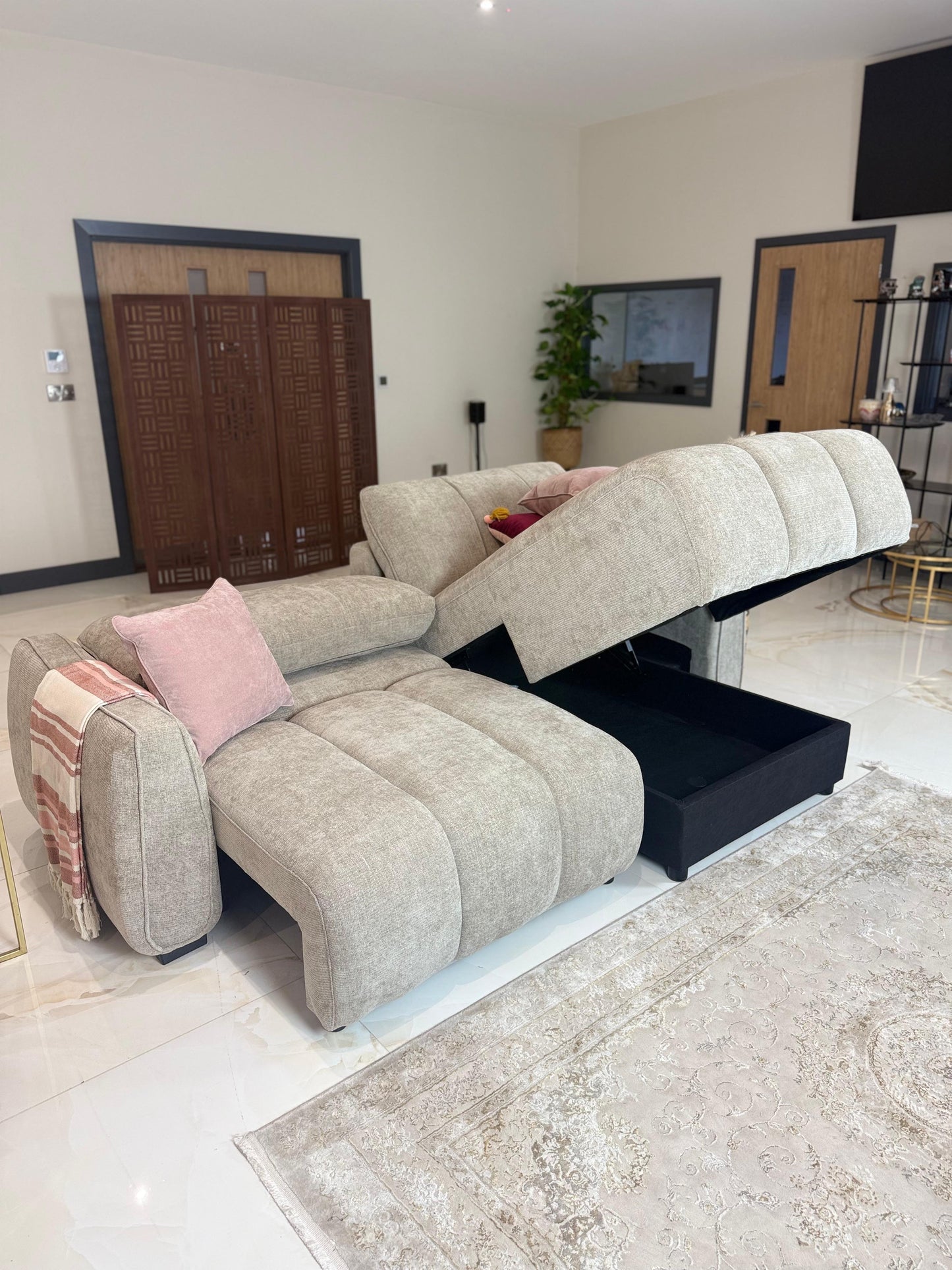 Portland Universal Storage Sofa Bed -  Beige
