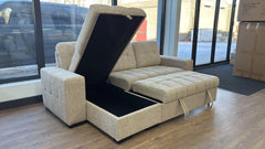 Palermo Universal Corner Sofabed With Storage - Beige