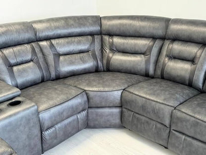 Nova Electric Recliner Leather Corner Sofa