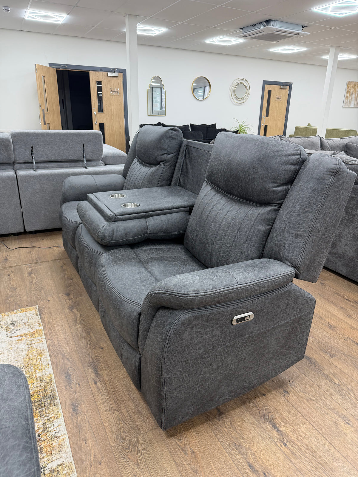 Leon Electric Recliner 3 Seater - Grey