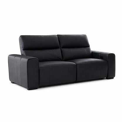 Bellagio Genuine Leather Electric Recliner 3+2 Seater Sofa - Black