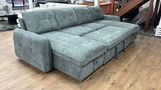 Moscow U Shaped Storage Sofa Bed - Grey