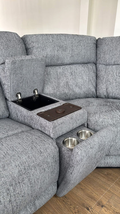 Owen Electric Recliner Modular Corner Sofa - Grey