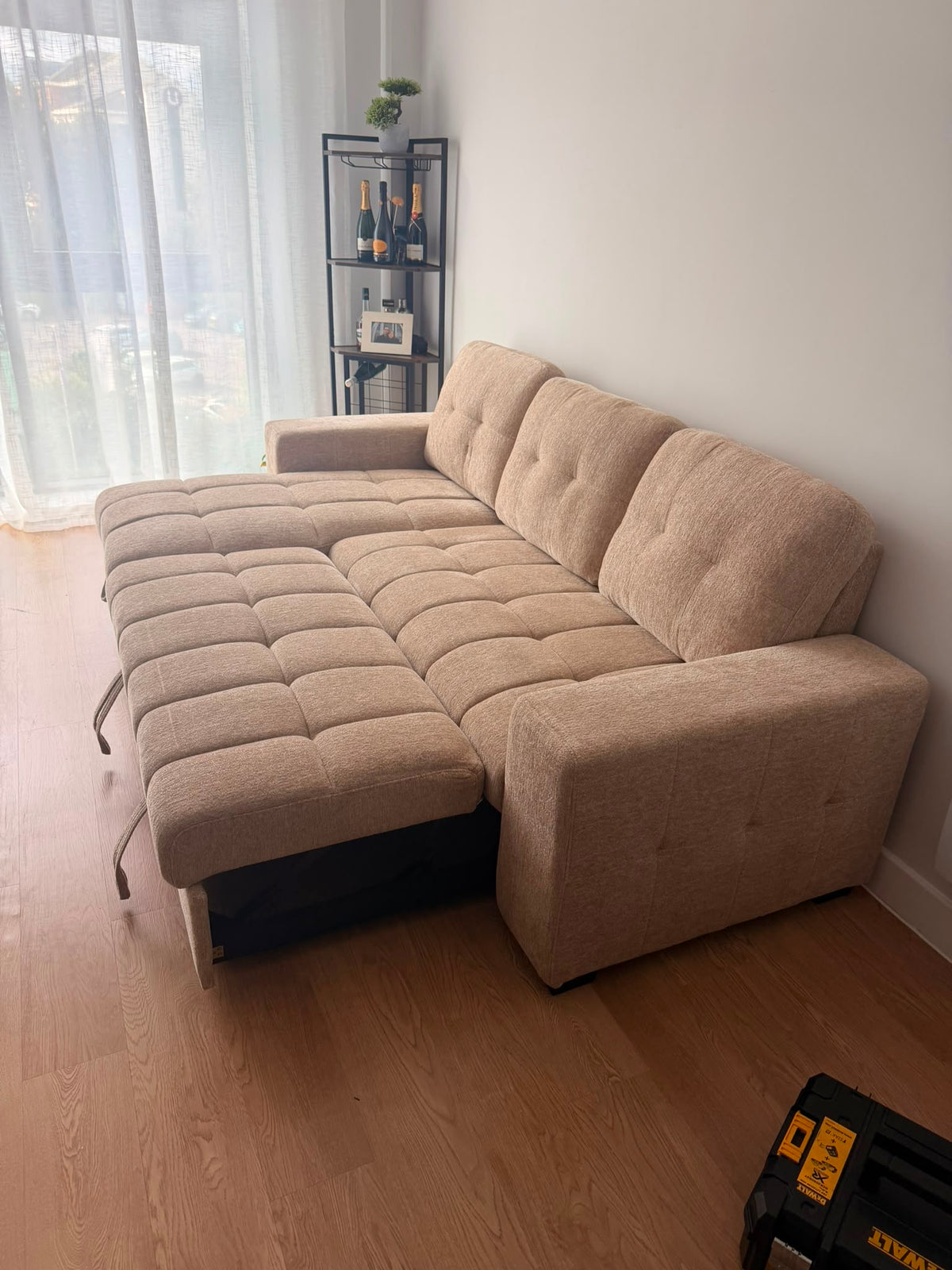Palermo Universal Corner Sofabed With Storage - Beige