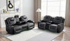 Tuscany 3+2 Electric Entertainment Recliner Sofa - Black