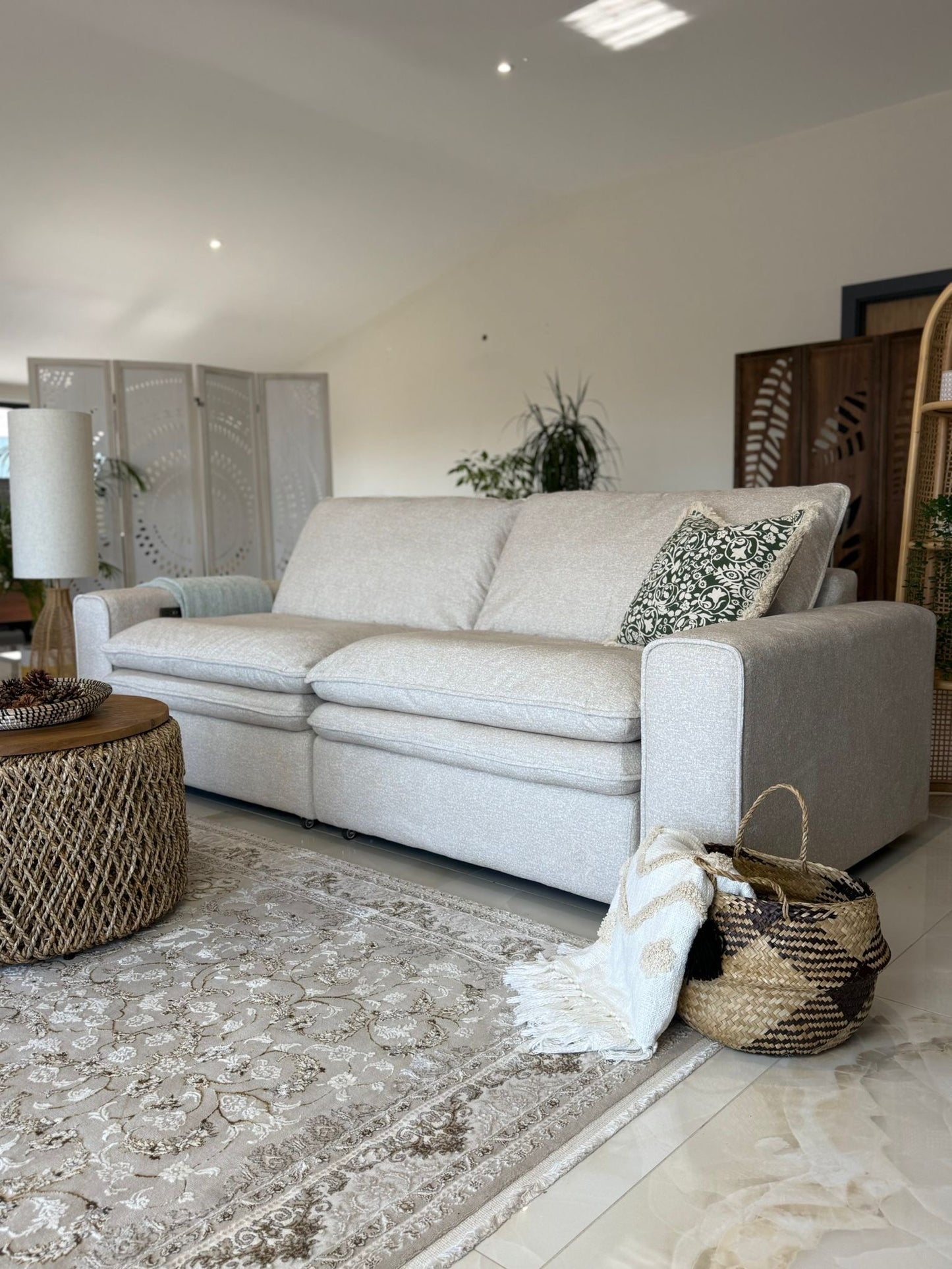 Florence Cloud Electric Seat Extension Sofa Bed  - Beige