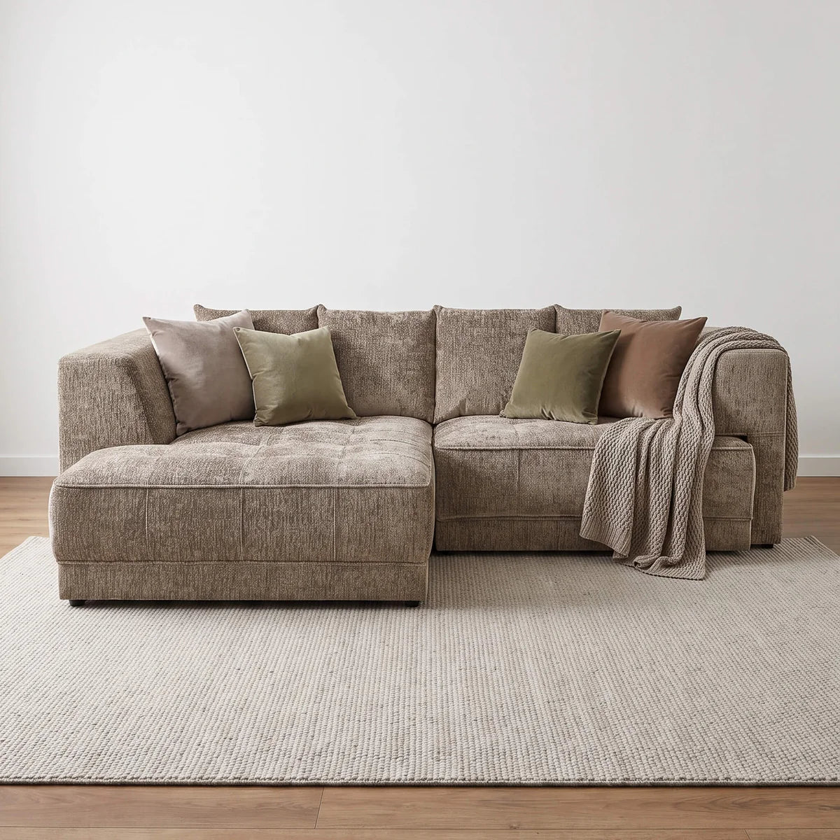Brooklyn Electric Storage Left Hand  Sofa Bed - Mushroom Pre-Order