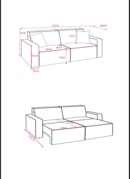 Houston Electric Sofa Bed - Grey