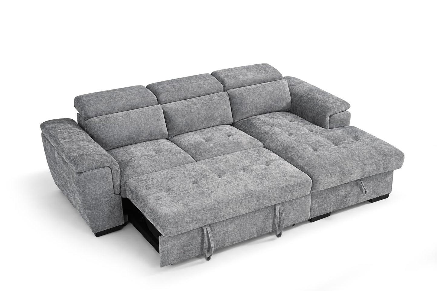 Alaya Storage L Shape Sofa Bed - Grey