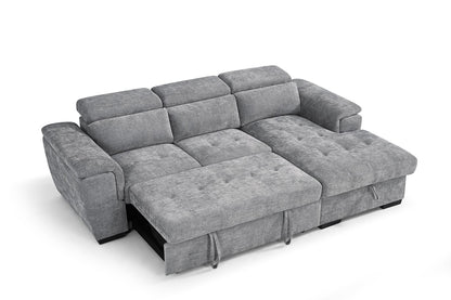 Alaya Storage L Shape Sofa Bed - Grey