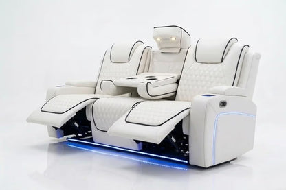 Tuscany 3+2 Electric Entertainment Recliner Sofa - Cream