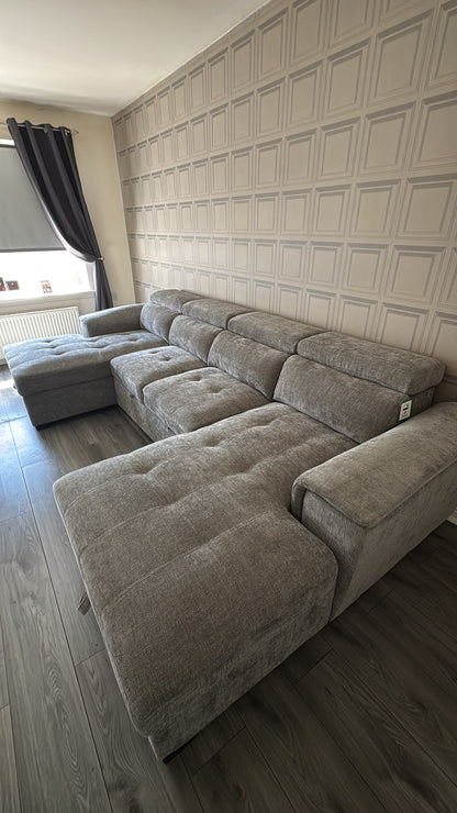 Alaya Storage U Shape Sofabed - Grey