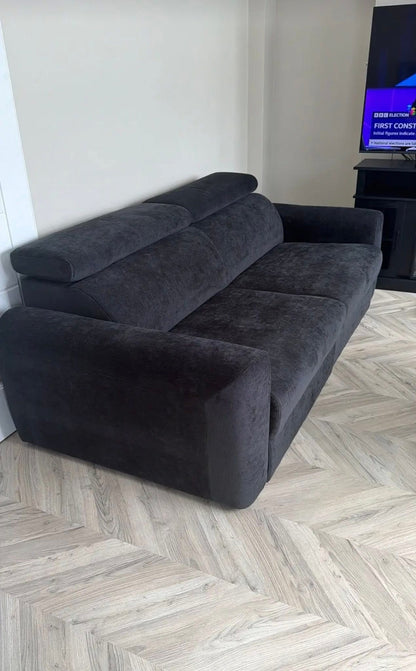 Dakota 3 Seater Electric Sofa Bed - Black