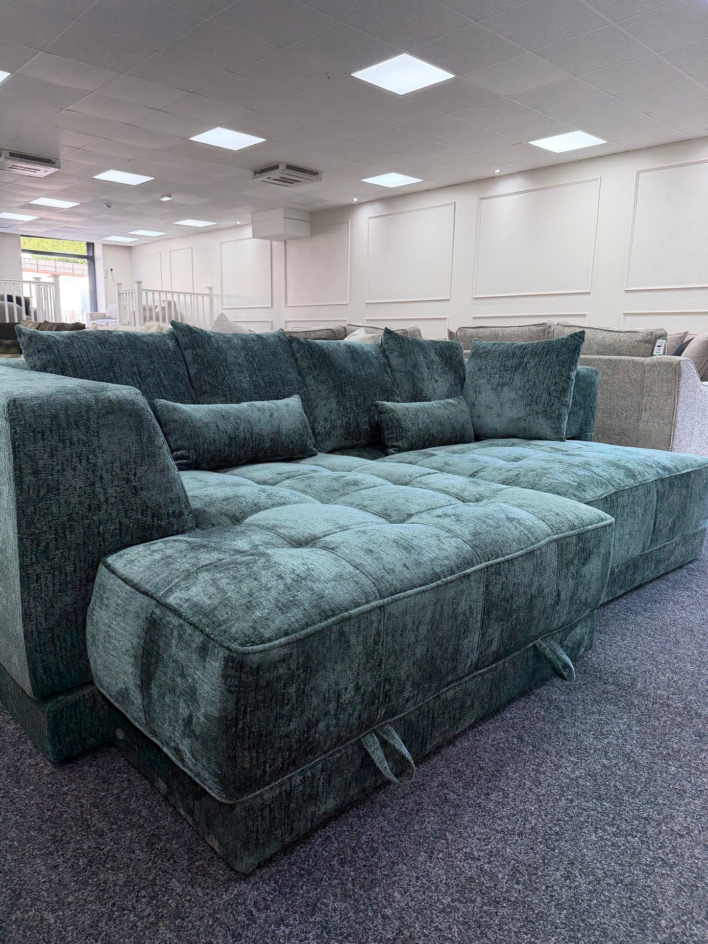 Brooklyn Electric Storage Right Hand Sofa Bed - Emerald
