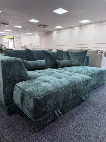 Brooklyn Electric Storage Right Hand Sofa Bed - Emerald
