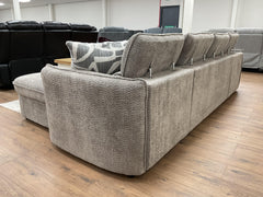 Capri U Shape Sofa Bed With Storage – Grey – Pull Out Sleeper