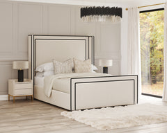 Lorenzo Wing Bed | Accent Piping | Winged Headboard