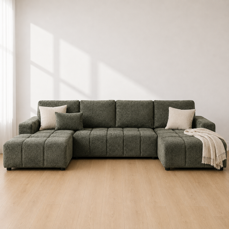 Shanghai Luxury U Shape Sofa Bed - Green
