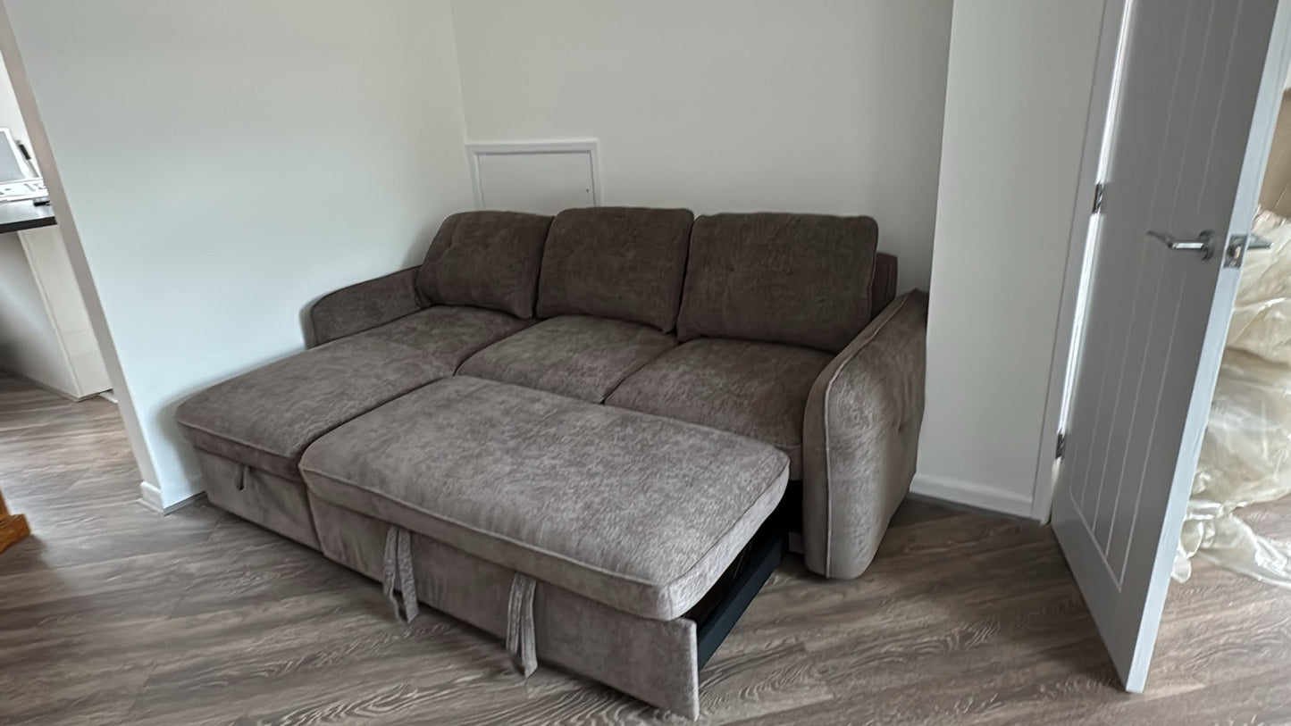 Moscow Universal Corner Sofabed With Storage - Brown