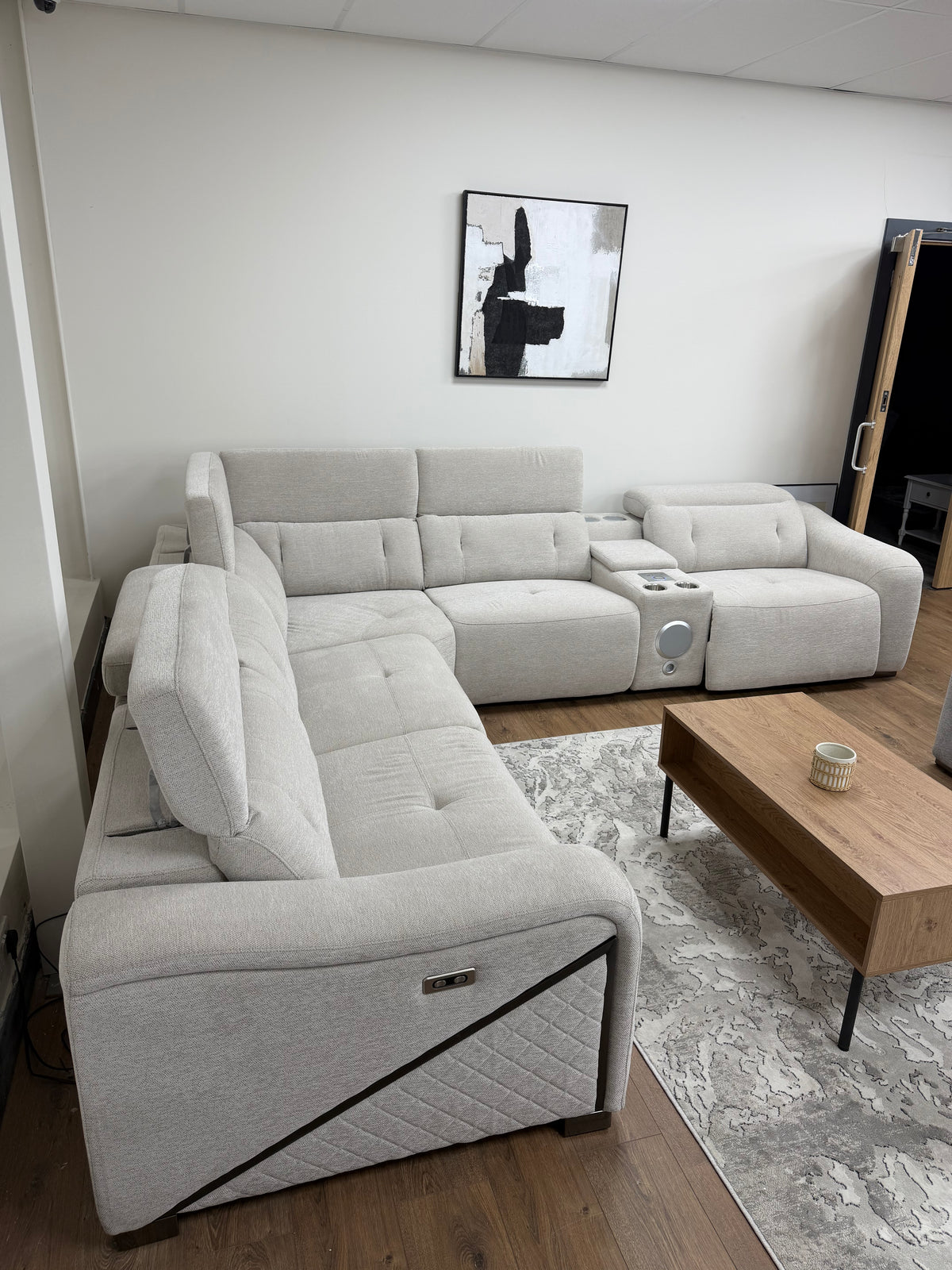 Oscar Power Modular Corner Sofa - Beige