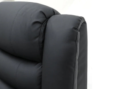 Roma 3+2 Aire Leather Manual Recliner Sofa - Black