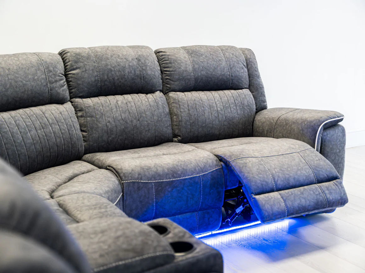 Hannah Electric Recliner Corner Sofa | Micro Fibre Fabric