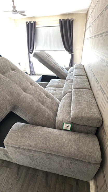 Alaya Storage U Shape Sofabed - Grey