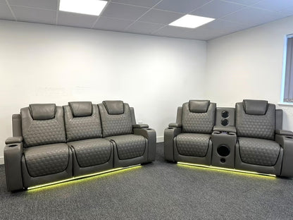 Tuscany 3+2 Electric Entertainment Recliner Sofa - Grey