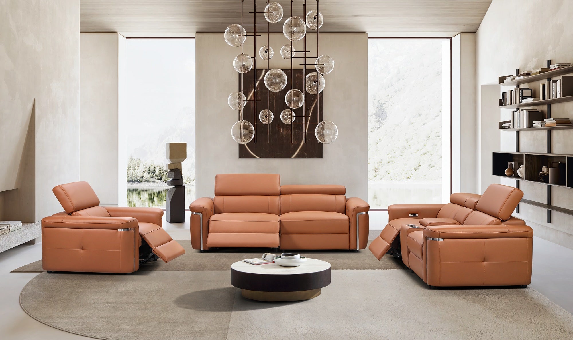 Somerville Electric Recliner 3+2 Seater Sofa - Tan