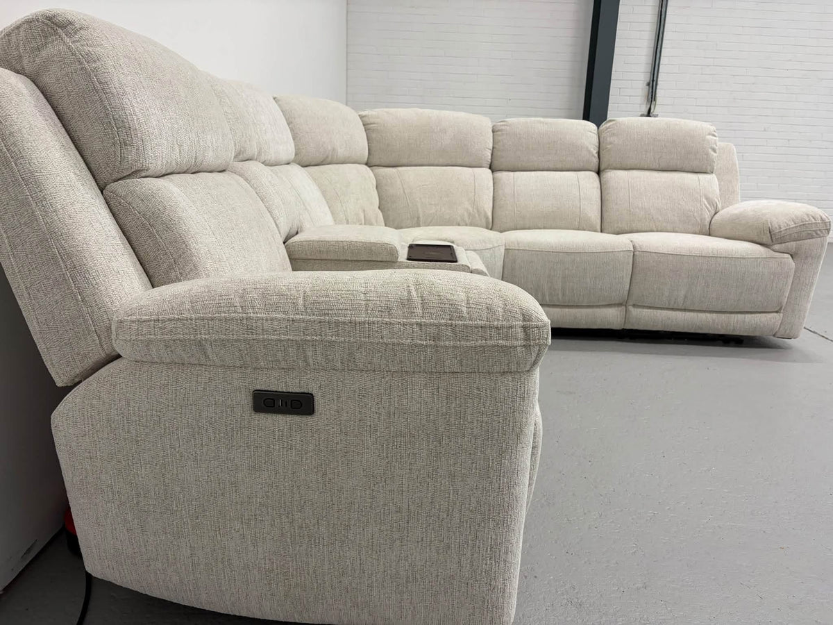 Owen Electric Recliner Modular Corner Sofa - Beige