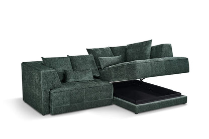 Brooklyn Electric Storage Right Hand Sofa Bed - Green Pre-Order
