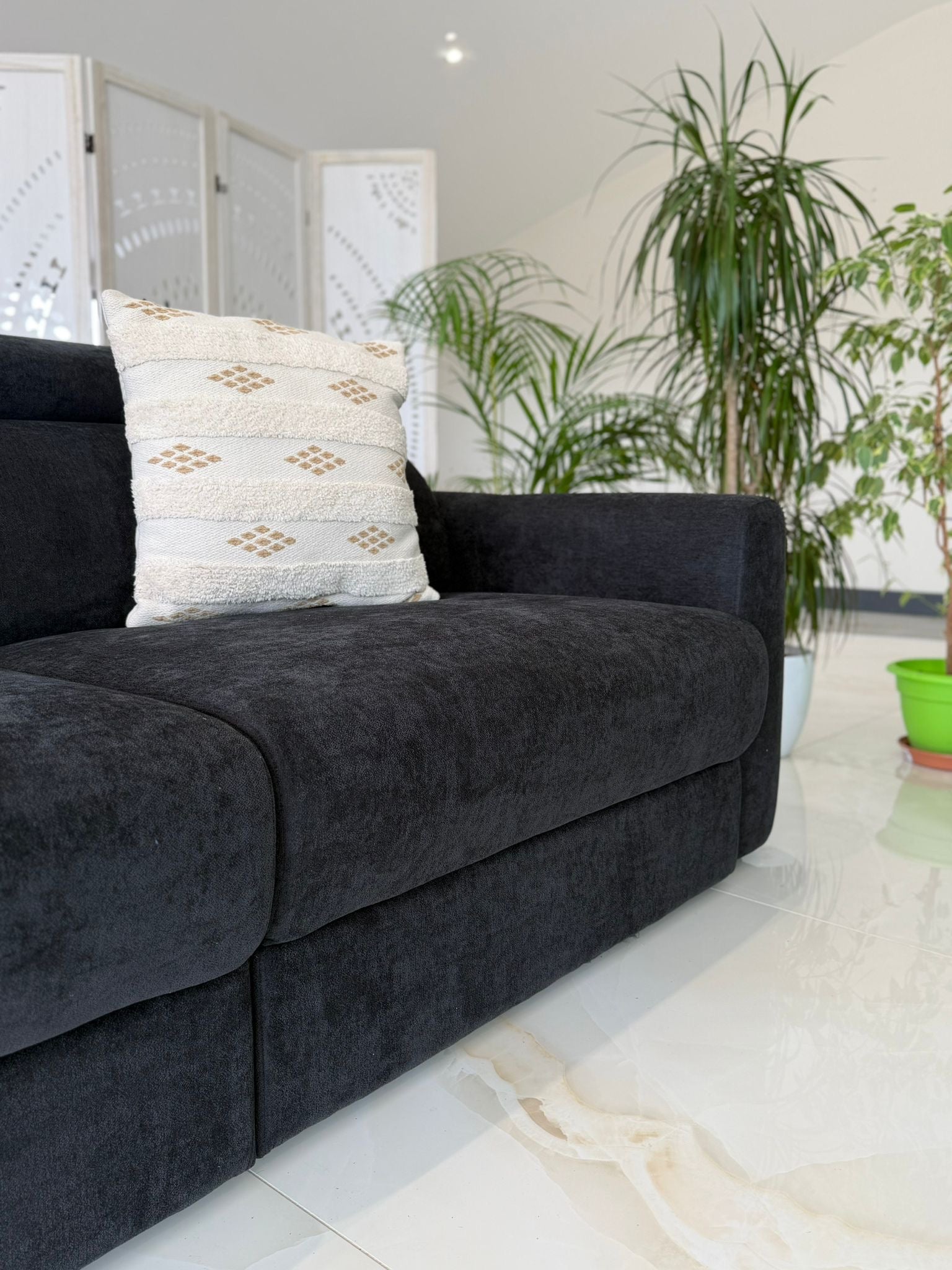 Dakota 3 Seater Electric Sofa Bed - Black