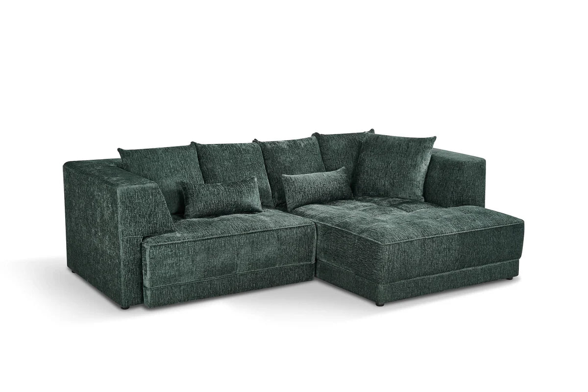Brooklyn Electric Storage Right Hand Sofa Bed - Green Pre-Order