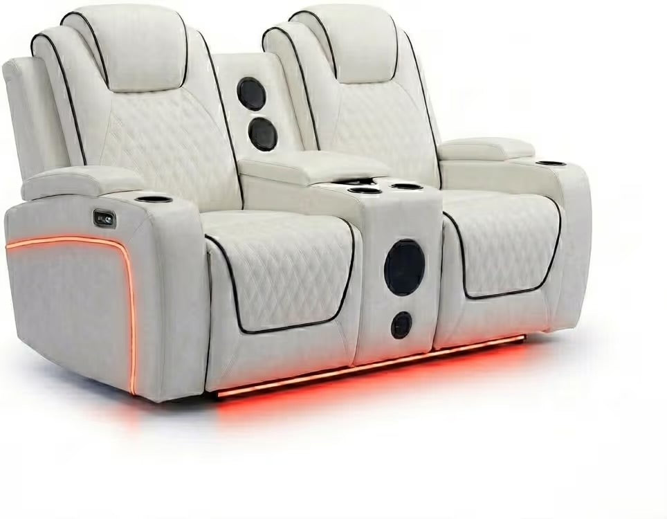 Tuscany 3+2 Electric Entertainment Recliner Sofa - Cream