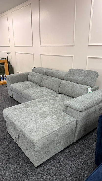 Alaya Storage L Shape Sofa Bed - Grey