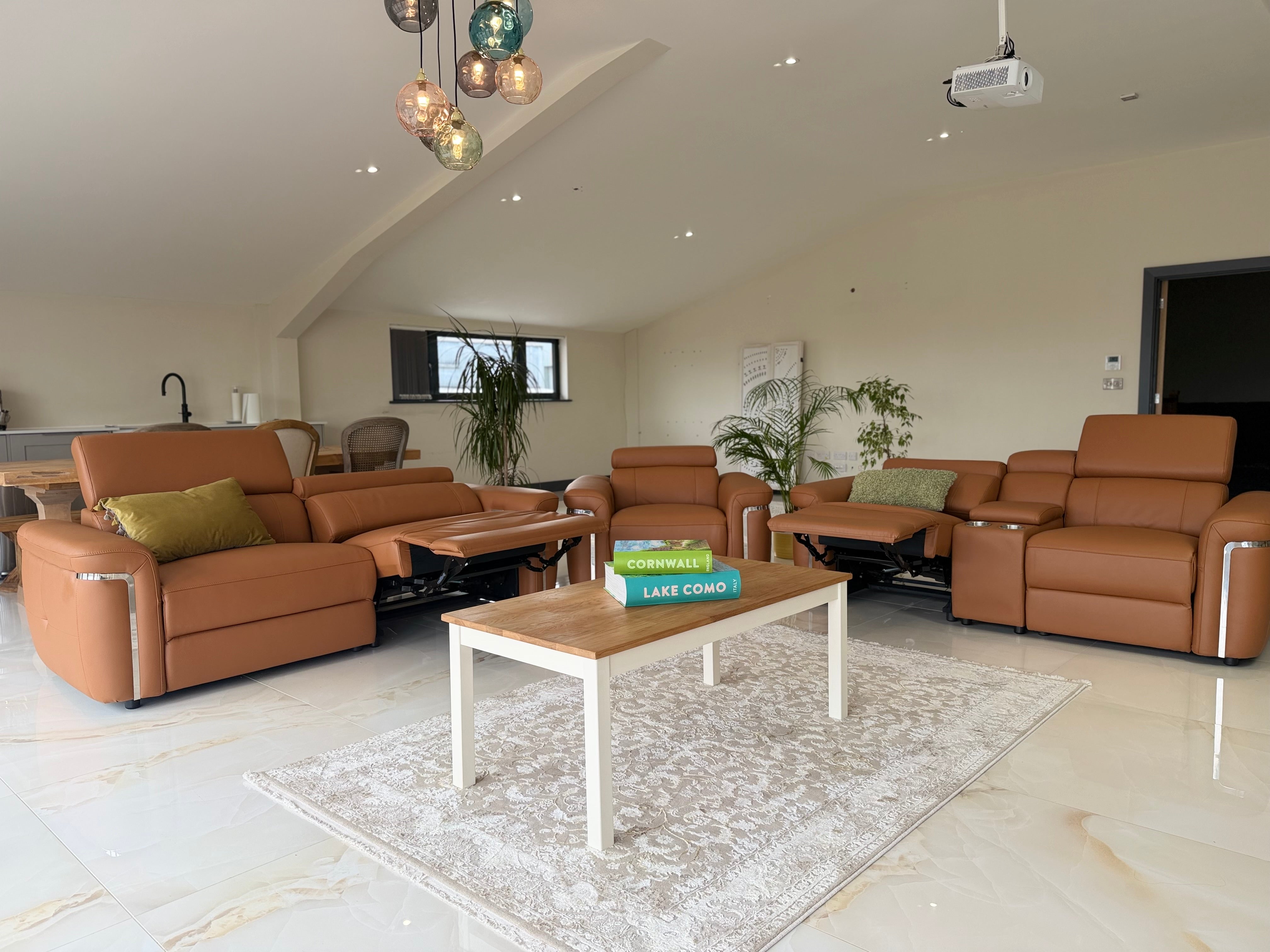 Somerville Electric Recliner 3+2 Seater Sofa - Tan