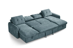 Moscow U Shaped Storage Sofa Bed - Blue
