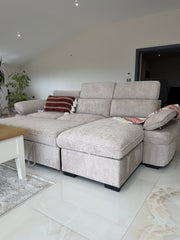 Hudson Universal Corner Sofa Bed - Beige