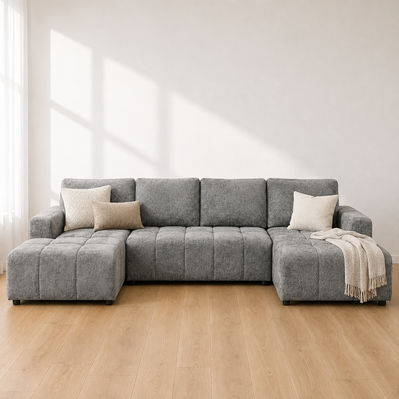 Shanghai Luxury U Shape Sofa Bed - Grey