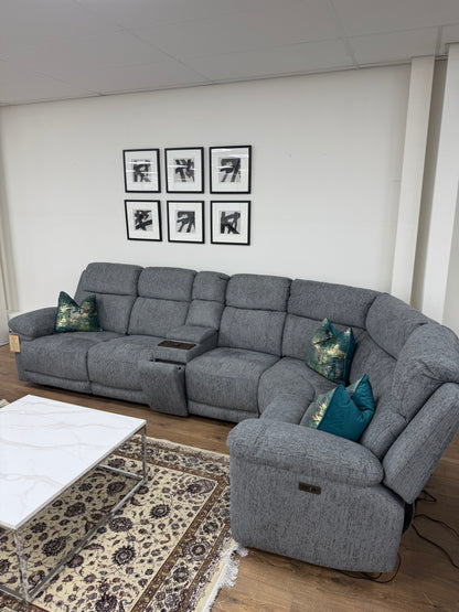 Owen Electric Recliner Modular Corner Sofa - Grey